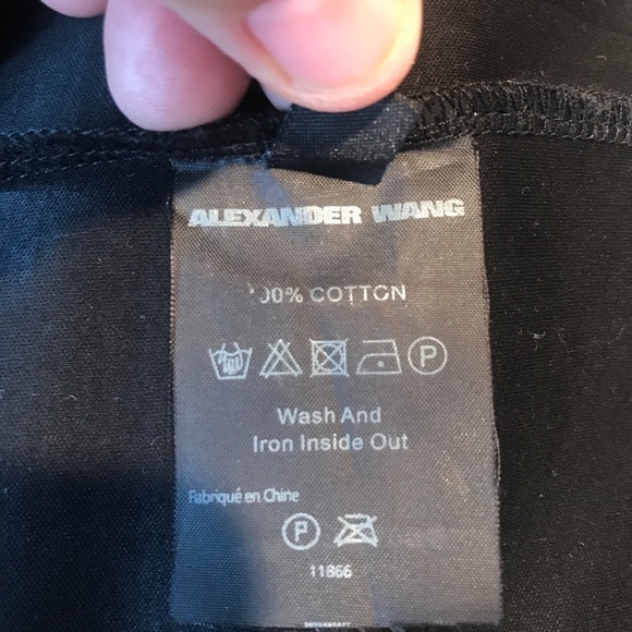 Alexander Wang flocked black velvet sh sl tshirt - Picture 7 of 7